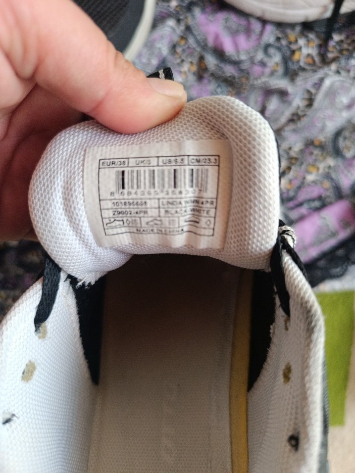 Beyaz Siyah Bağcıklı Sneakers - Görsel 3