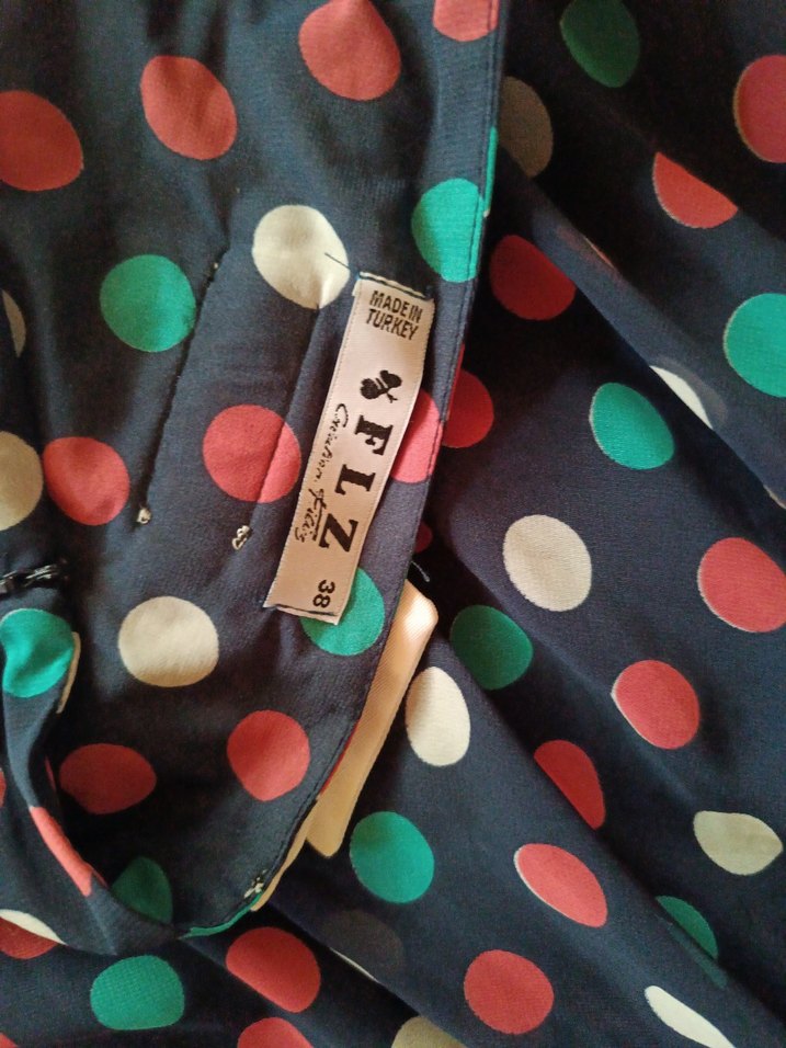 Puantiye Desenli Uzun Bol Etek - Görsel 5