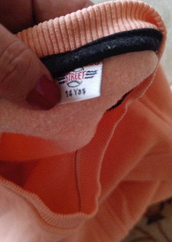 Pembe Baskılı Uzun Kollu Sweatshirt içi polar - Görsel 4