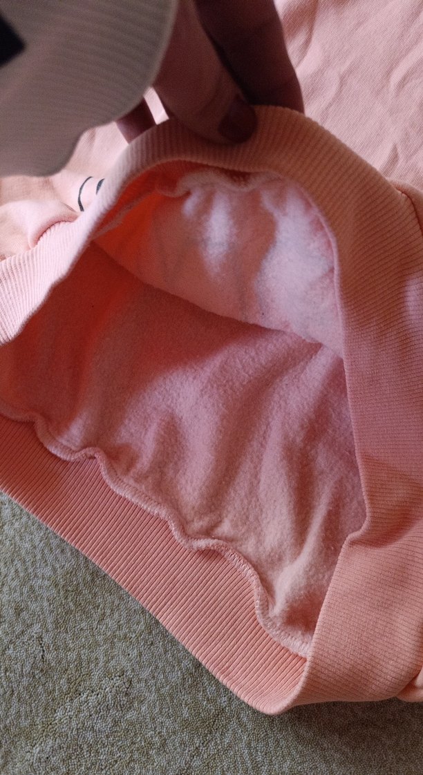 Pembe Baskılı Uzun Kollu Sweatshirt içi polar - Görsel 3