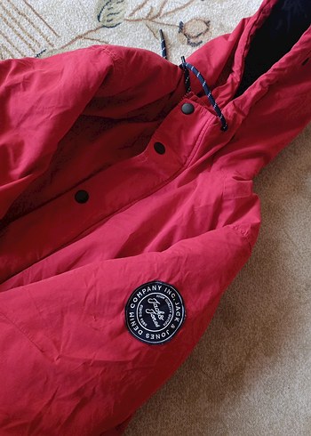 Düğmeli Kırmızı kaban temiz - Görsel 4