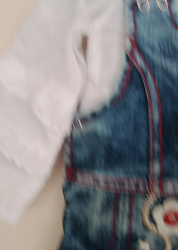 Çiçekli Kot Kız jile/beyaz gömlek ile - Görsel 4