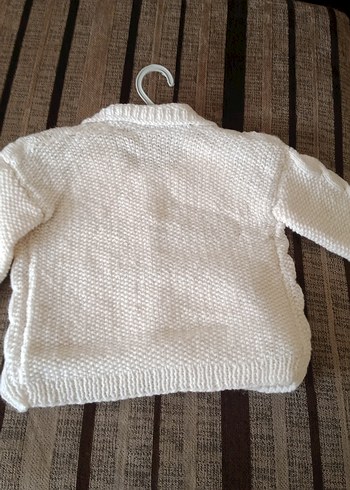 Kız Çocuk kırık beyaz Örgü Hırka - Görsel 4