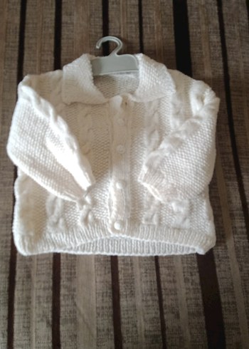 Kız Çocuk kırık beyaz Örgü Hırka - Görsel 2