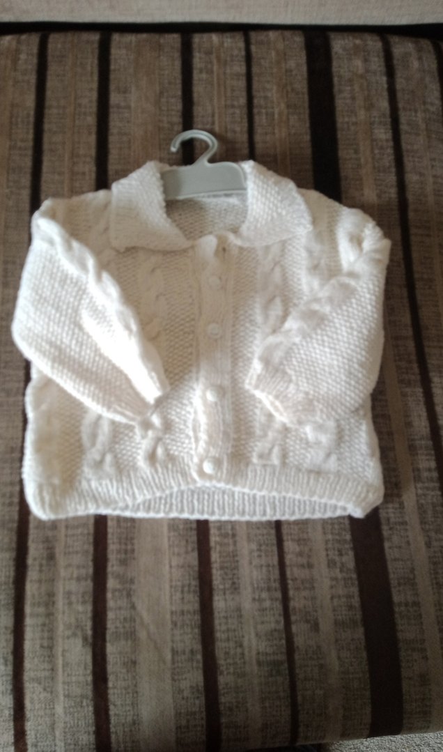 Kız Çocuk kırık beyaz Örgü Hırka - Görsel 2