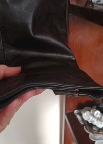 Kahverengi Deri Biker Ceket - Görsel 3