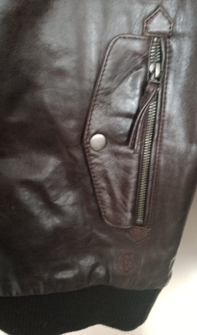 Kahverengi Deri Biker Ceket - Görsel 5