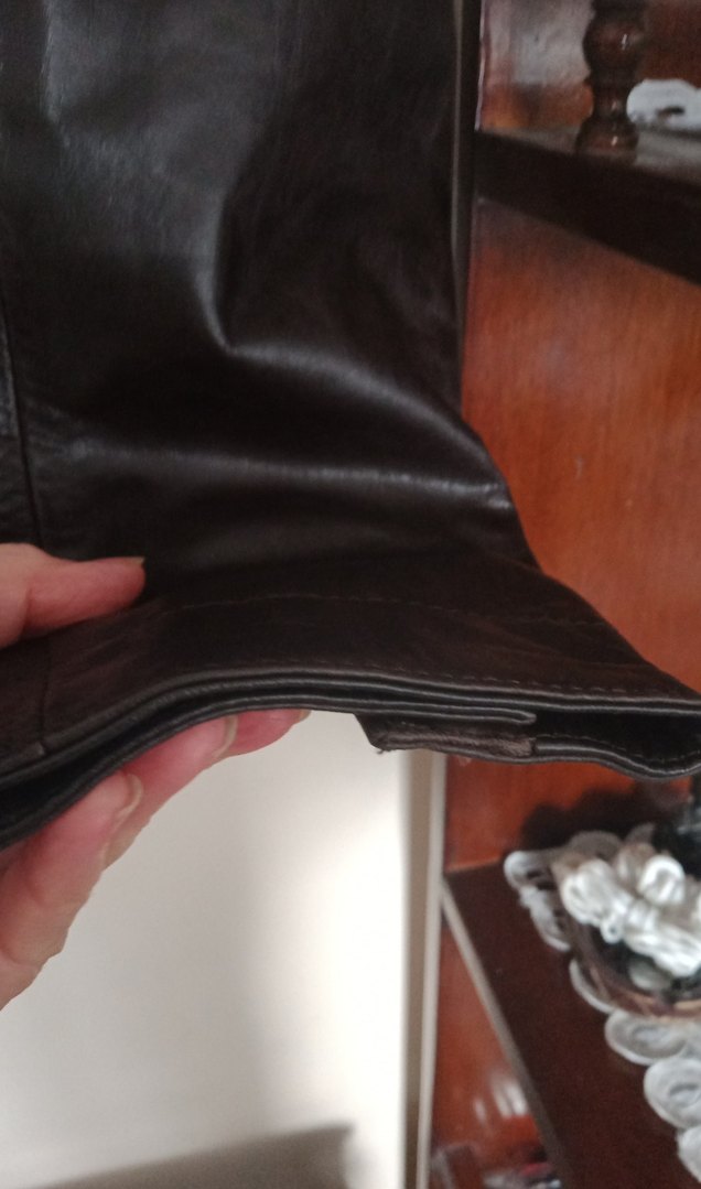 Kahverengi Deri Biker Ceket - Görsel 3