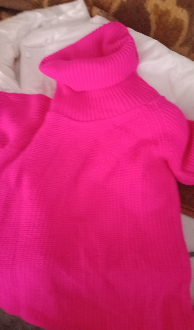 Pembe Kadın Balıkçı (degaje)Yaka Triko Kazak - Görsel 2