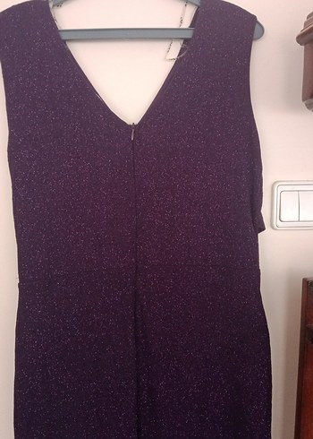 Mor Drapeli  diz altı Abiye Elbise - Görsel 4