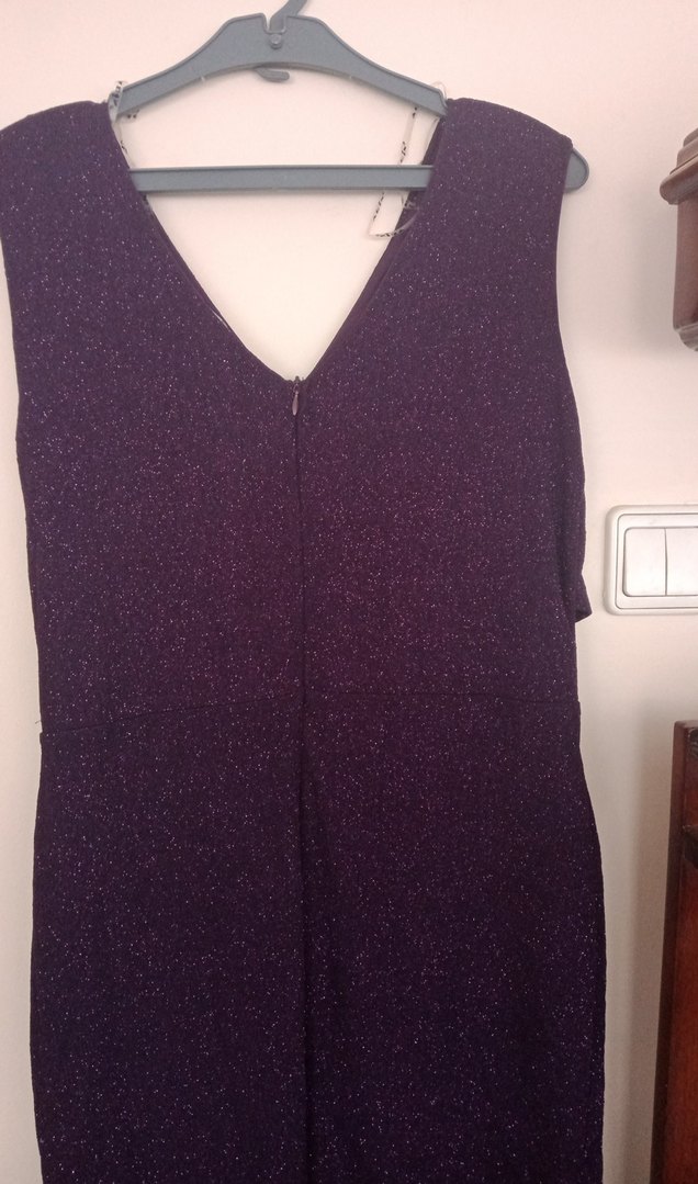 Mor Drapeli  diz altı Abiye Elbise - Görsel 4