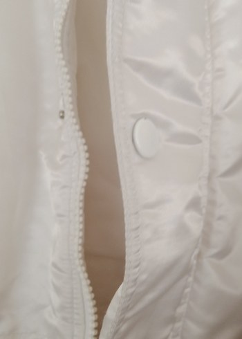 Düğmeli Beyaz Kadın Ceket/mont - Görsel 2