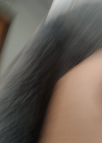 Gri Kadın Suni Kürk Midi Ceket - Görsel 3