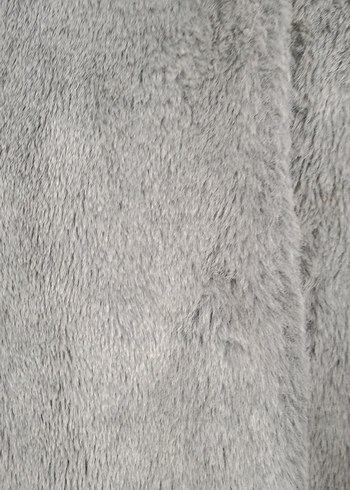 Gri Kadın Suni Kürk Midi Ceket - Görsel 2