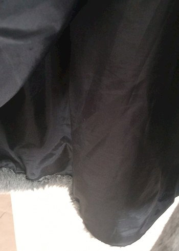 Gri Kadın Suni Kürk Midi Ceket - Görsel 4