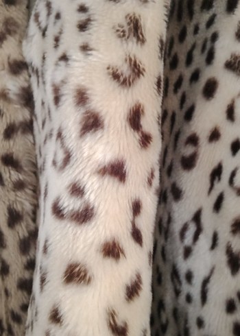 Kahverengi Leopar Desenli Kadın Suni Kürk Ceket - Görsel 2