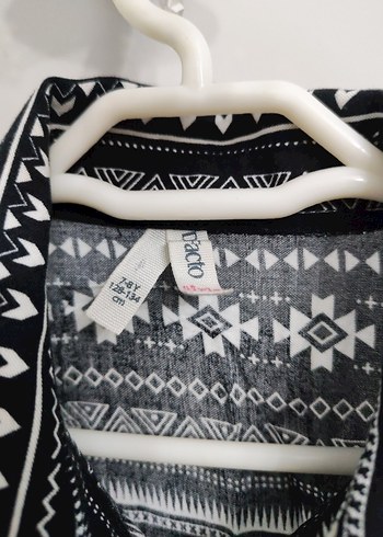 Kız Çocuk Gri Desenli gömlek - Görsel 6