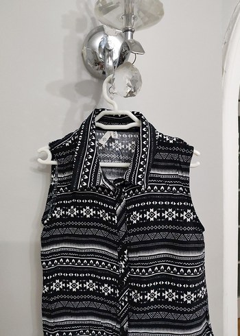 Kız Çocuk Gri Desenli gömlek - Görsel 5