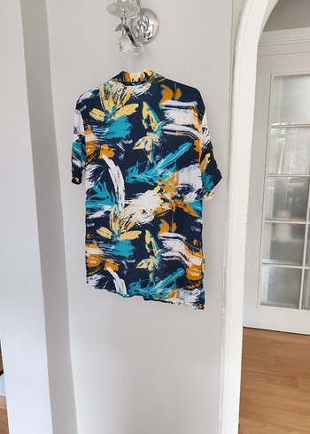 Erkek Kısa Kollu Çok Renkli Batik Desenli Gömlek - Görsel 3