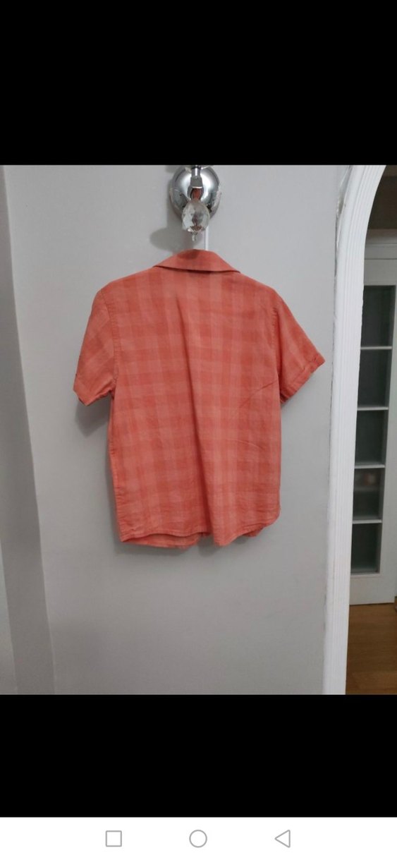 Erkek Çocuk Kırmızı Kısa Kollu Keten Gömlek - Görsel 4