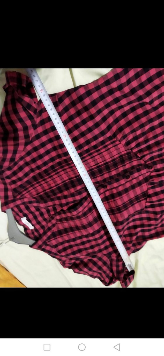 Pembe Kareli Bohem V Yaka elbise - Görsel 3