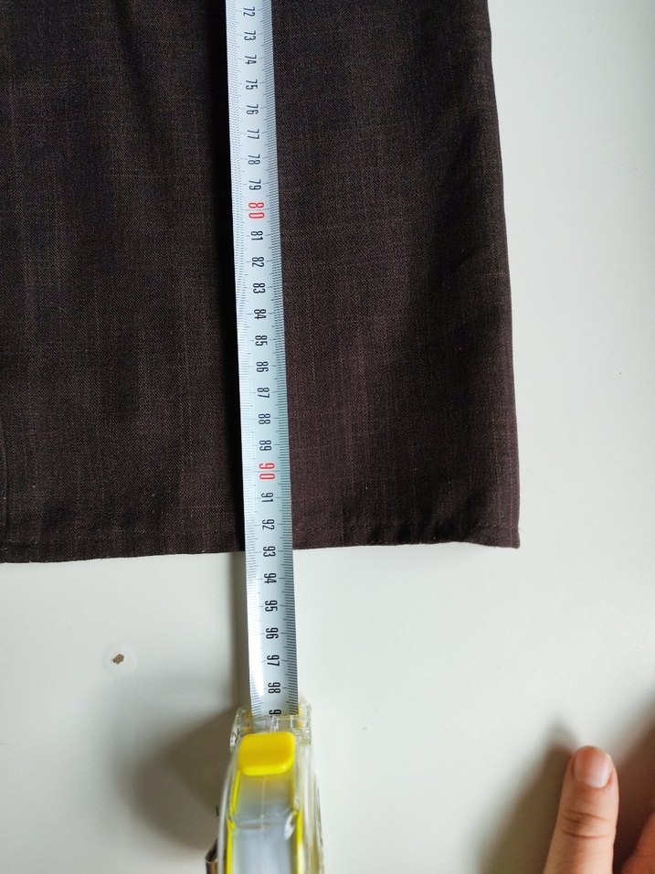 Kahverengi Midi Keten Kadın Kumaş Pantolon - Görsel 5