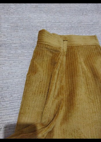 Kadın Bej Süet Pileli Midi Etek - Görsel 4