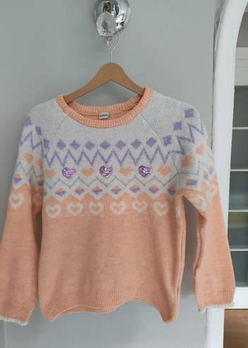 Bohem Tarz Pastel Renkli Örgü lkız çocuk Kazak - Görsel 2