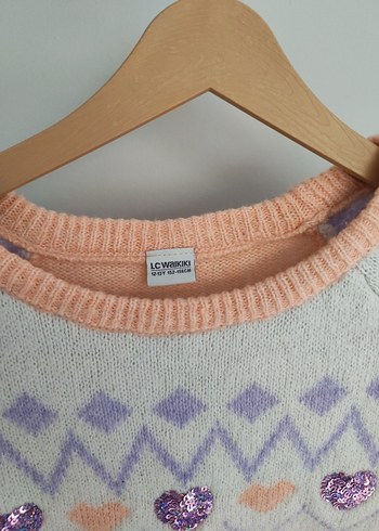 Bohem Tarz Pastel Renkli Örgü lkız çocuk Kazak - Görsel 3