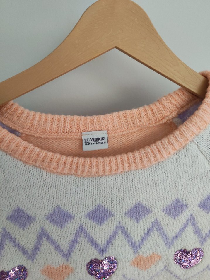 Bohem Tarz Pastel Renkli Örgü lkız çocuk Kazak - Görsel 3