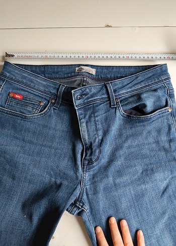 Günlük Kullanım için Kadın Mavi Denim Pantolon - Görsel 7