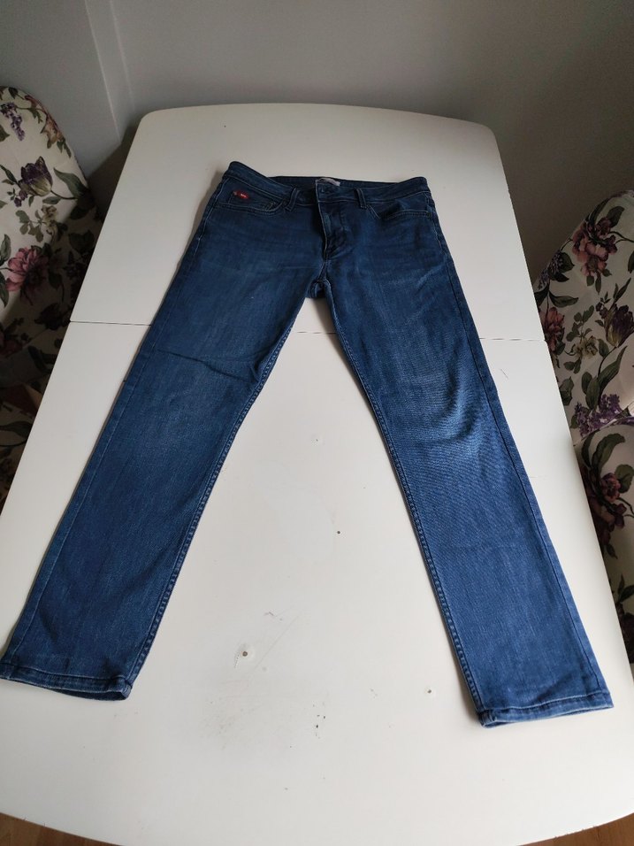 Günlük Kullanım için Kadın Mavi Denim Pantolon - Görsel 2