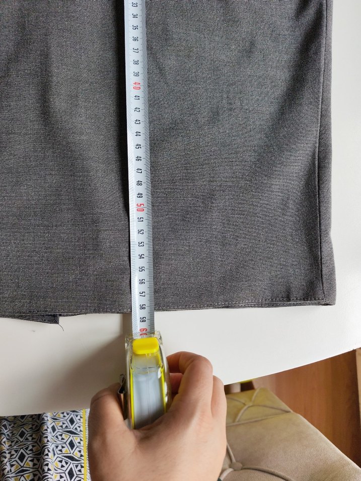 Gri Midi Kalem Etek, Kemer Detaylı - Görsel 4