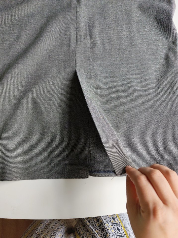 Gri Midi Kalem Etek, Kemer Detaylı - Görsel 2