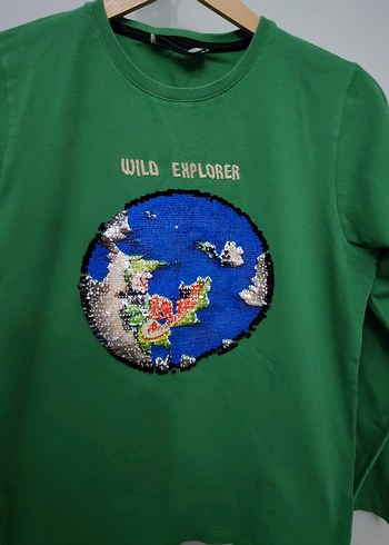 Erkek Çocuk Yeşil Baskılı Sweatshirt - Görsel 5