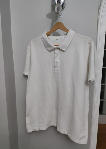 Erkek Beyaz Kısa Kollu Keten Polo Tişört - Görsel 2