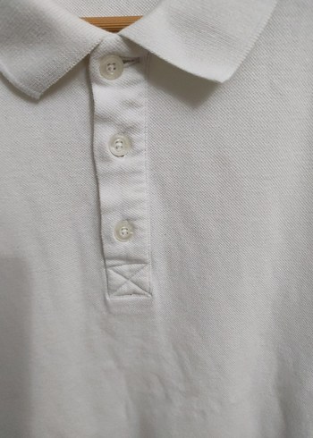 Erkek Beyaz Kısa Kollu Keten Polo Tişört - Görsel 5