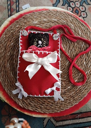 Kırmızı Kedili çanta - Görsel 3