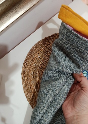 Düğmeli Gri Denim Bohem Kadın Çanta - Görsel 3