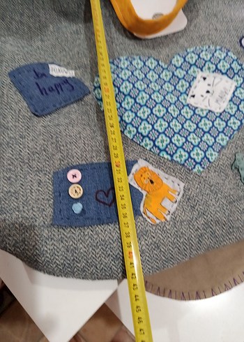 Düğmeli Gri Denim Bohem Kadın Çanta - Görsel 4