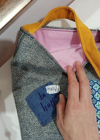 Düğmeli Gri Denim Bohem Kadın Çanta - Görsel 2