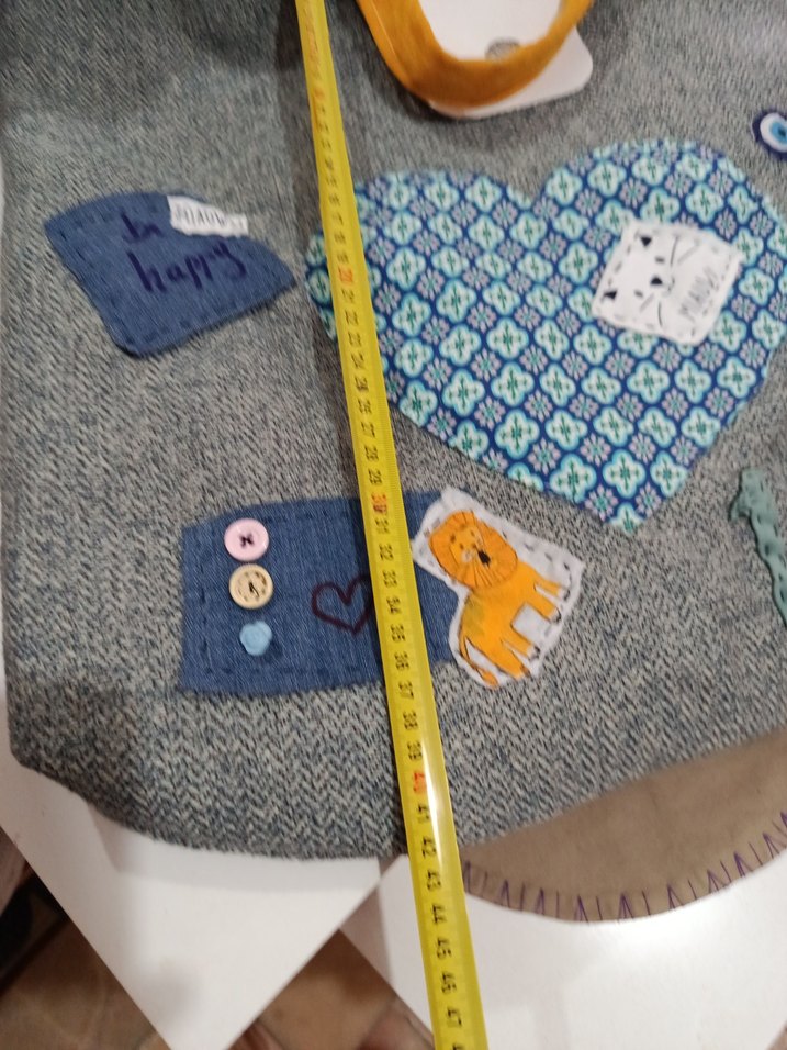 Düğmeli Gri Denim Bohem Kadın Çanta - Görsel 4