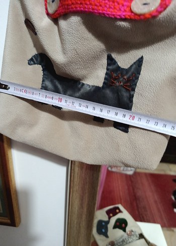 Bohem Tarzı Kadın kadife Omuz Çantası - Görsel 5