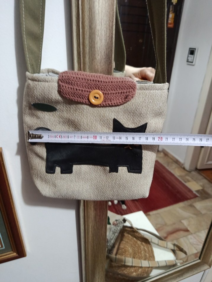 Kedili Bohem Kumaş Kadın Çantası - Görsel 4