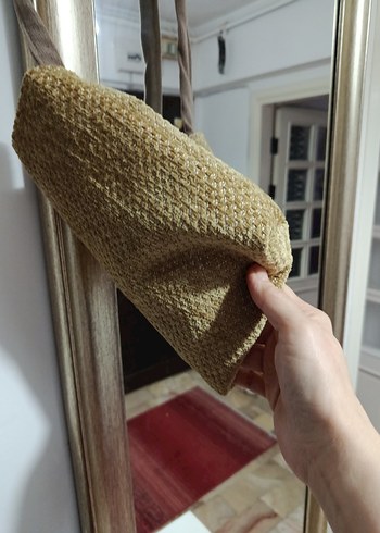 Kahverengi  Desenli Örgü  detaylı Bohem Kadın Çanta - Görsel 2