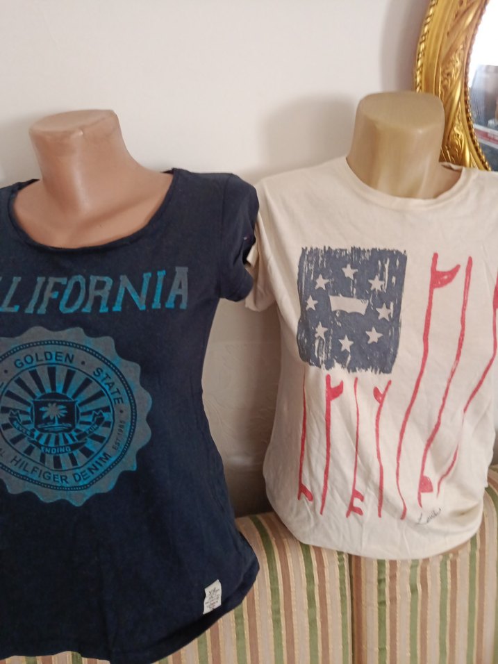 Kadın Mavi Baskılı Kısa Kollu Tişört - Görsel 4