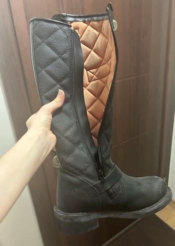 Harley Deri Biker Dizüstü Kadın Çizme - Görsel 8