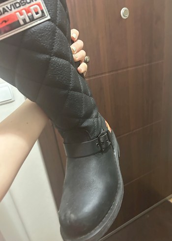 Harley Deri Biker Dizüstü Kadın Çizme - Görsel 9