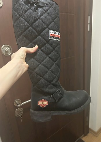 Harley Deri Biker Dizüstü Kadın Çizme - Görsel 2