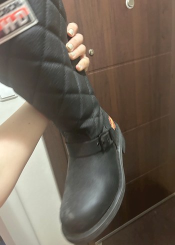 Harley Deri Biker Dizüstü Kadın Çizme - Görsel 5